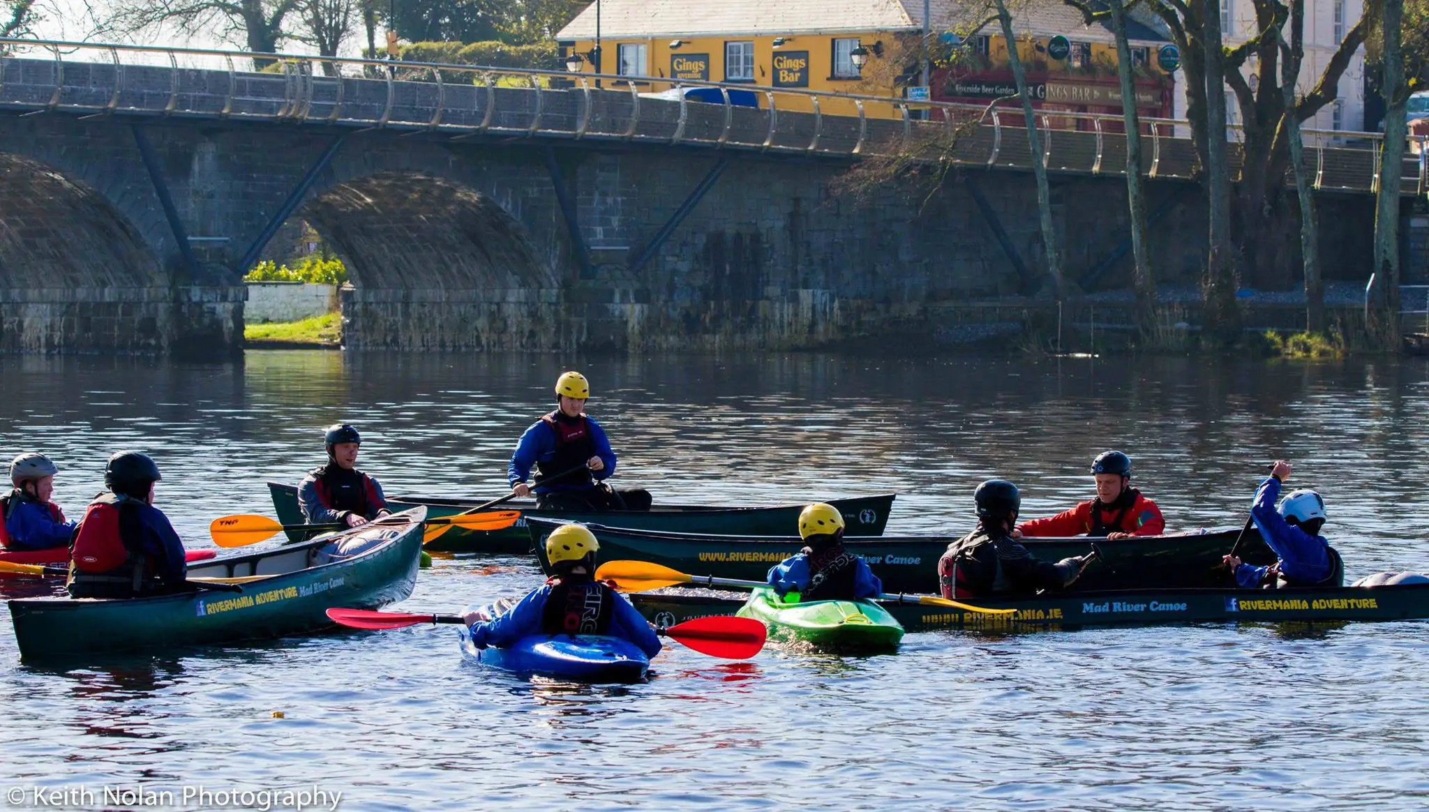 Kayaks on the calm Shannon Blueway near Leitrim Village
